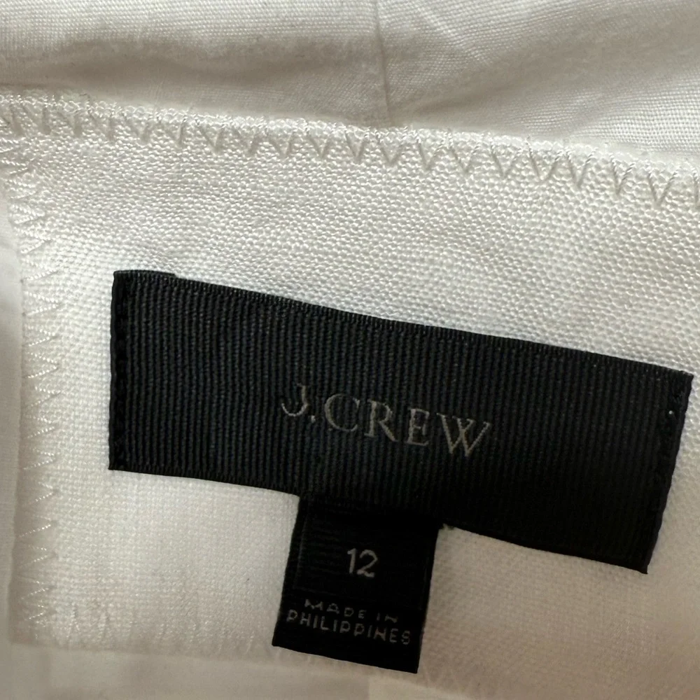 J. Crew Regent 100% Linen One‎ Button Blazer in White Size 12